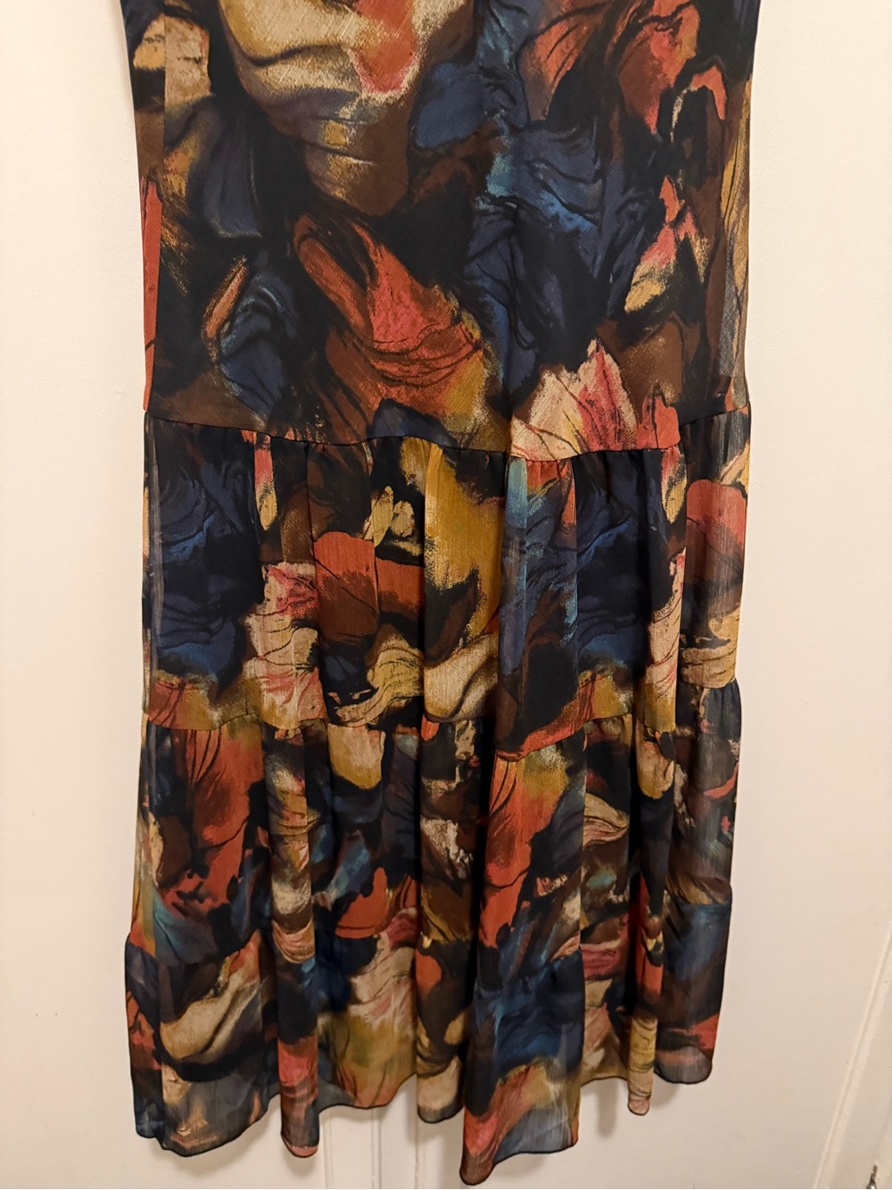 Connected Apparel Women’s Sleeveless Tiered Midi Dress | NWT | Elegant Floral - Picture 4 of 10